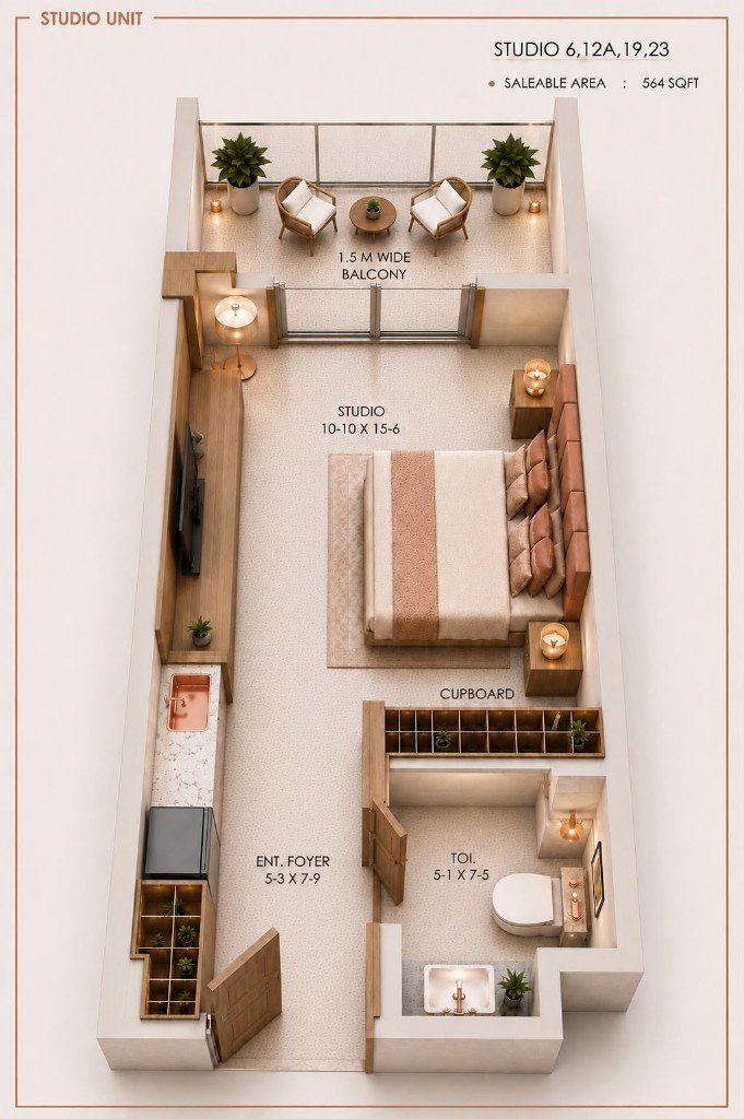 Floor plan preview — Studio 6, 12A, 19, 23